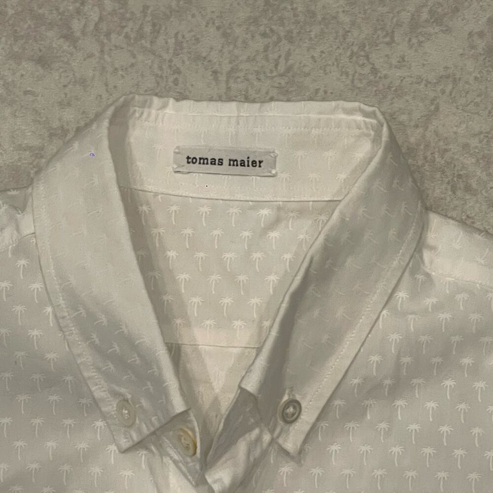 TOMAS MAIER Size 8 White Cotton Button Down Long Sleeve Shirt - Picture 13 of 13